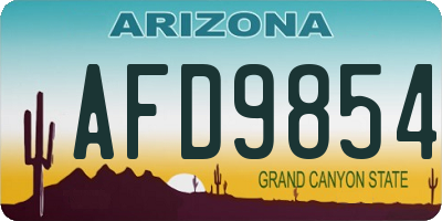 AZ license plate AFD9854