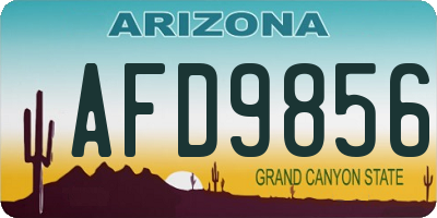 AZ license plate AFD9856