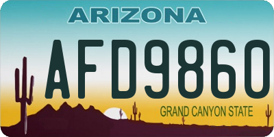 AZ license plate AFD9860