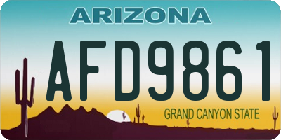 AZ license plate AFD9861