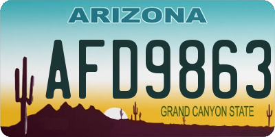 AZ license plate AFD9863