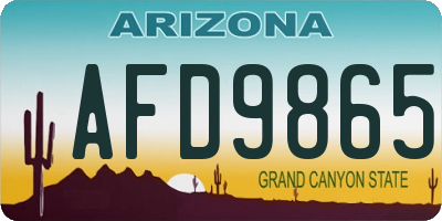 AZ license plate AFD9865