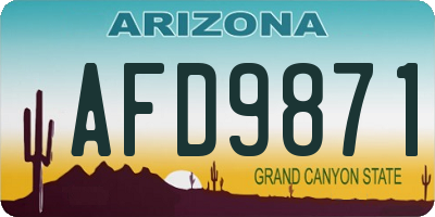 AZ license plate AFD9871