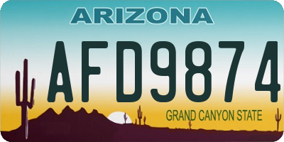 AZ license plate AFD9874