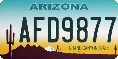 AZ license plate AFD9877