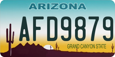 AZ license plate AFD9879