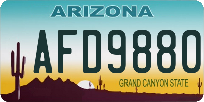 AZ license plate AFD9880