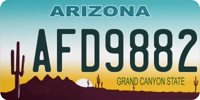 AZ license plate AFD9882
