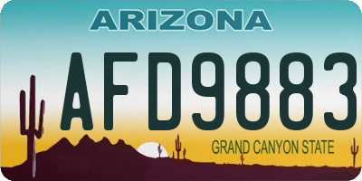 AZ license plate AFD9883