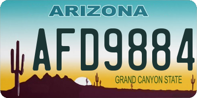 AZ license plate AFD9884