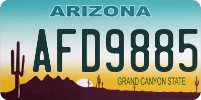 AZ license plate AFD9885
