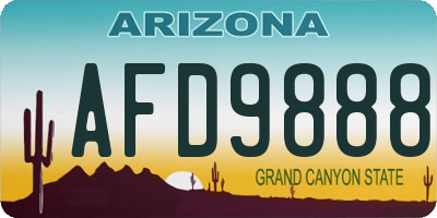 AZ license plate AFD9888