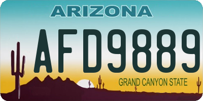 AZ license plate AFD9889