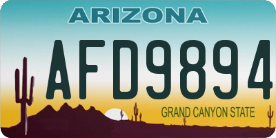 AZ license plate AFD9894