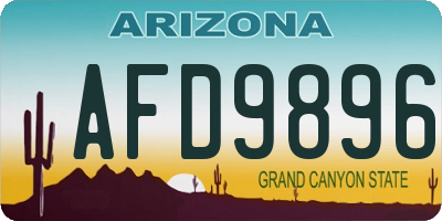 AZ license plate AFD9896