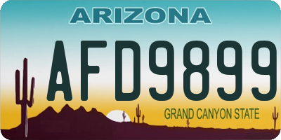 AZ license plate AFD9899
