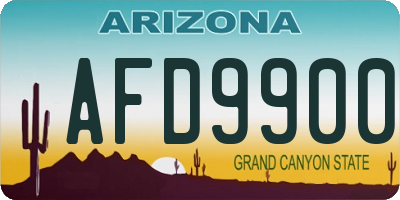 AZ license plate AFD9900