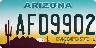 AZ license plate AFD9902