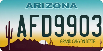 AZ license plate AFD9903