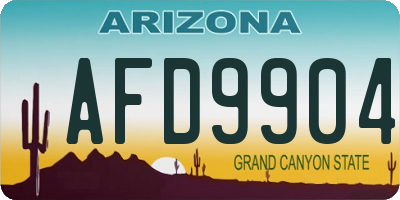 AZ license plate AFD9904