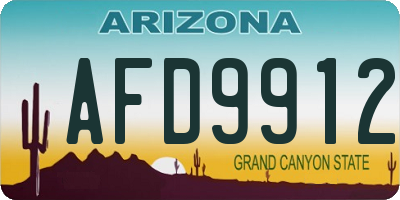AZ license plate AFD9912