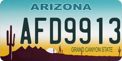 AZ license plate AFD9913