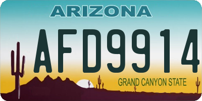 AZ license plate AFD9914