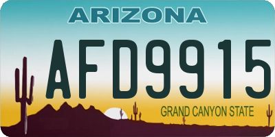 AZ license plate AFD9915