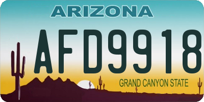 AZ license plate AFD9918