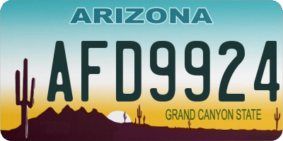 AZ license plate AFD9924