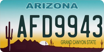 AZ license plate AFD9943