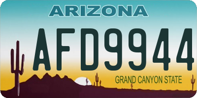 AZ license plate AFD9944