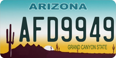 AZ license plate AFD9949