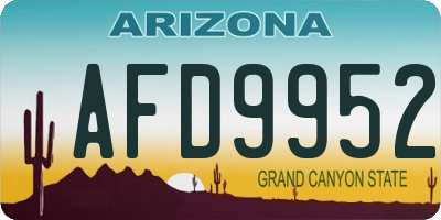 AZ license plate AFD9952
