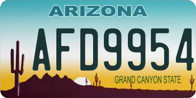 AZ license plate AFD9954