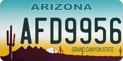 AZ license plate AFD9956