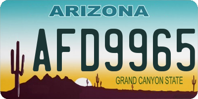 AZ license plate AFD9965
