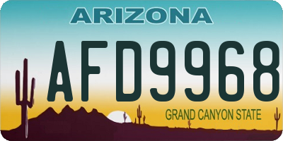 AZ license plate AFD9968