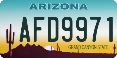 AZ license plate AFD9971