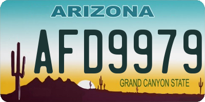 AZ license plate AFD9979
