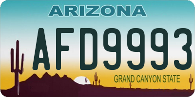 AZ license plate AFD9993