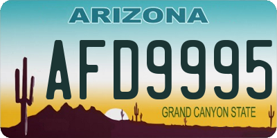 AZ license plate AFD9995