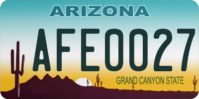 AZ license plate AFE0027