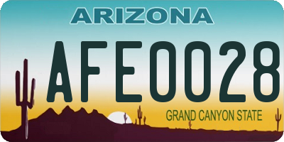 AZ license plate AFE0028