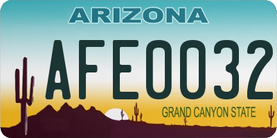 AZ license plate AFE0032