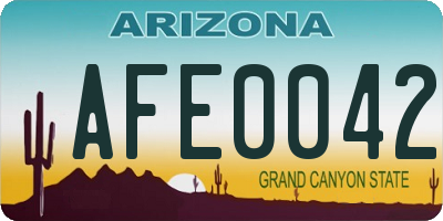 AZ license plate AFE0042