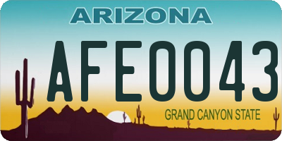 AZ license plate AFE0043