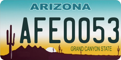 AZ license plate AFE0053