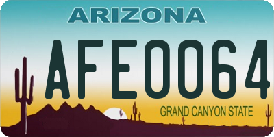 AZ license plate AFE0064
