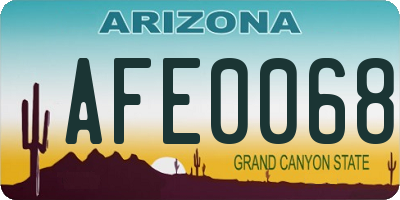 AZ license plate AFE0068